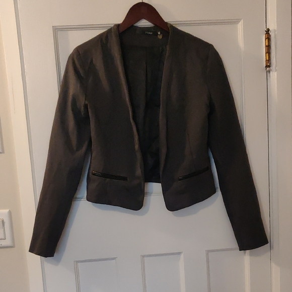 Grey Cropped Blazer - Picture 1 of 3